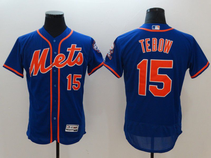 Men New York Mets #15 Tebow Blue Elite MLB Jerseys->->MLB Jersey